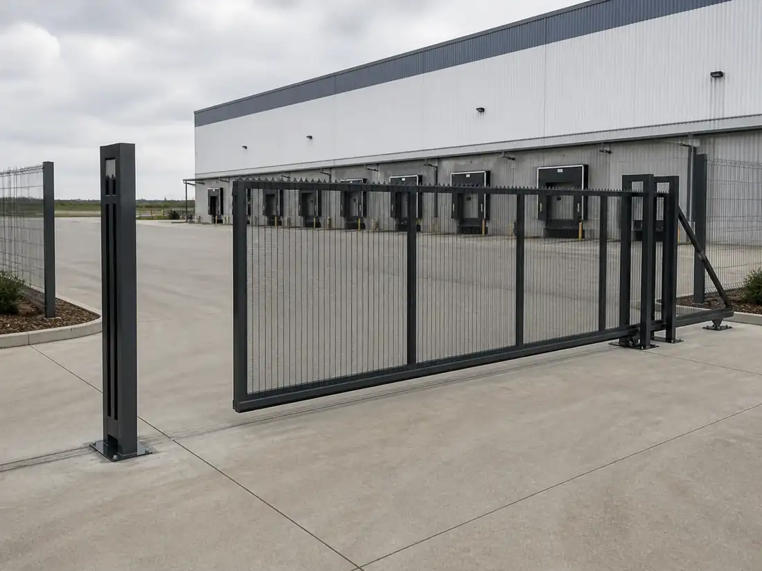 Industrial logistics boundary and sliding gate