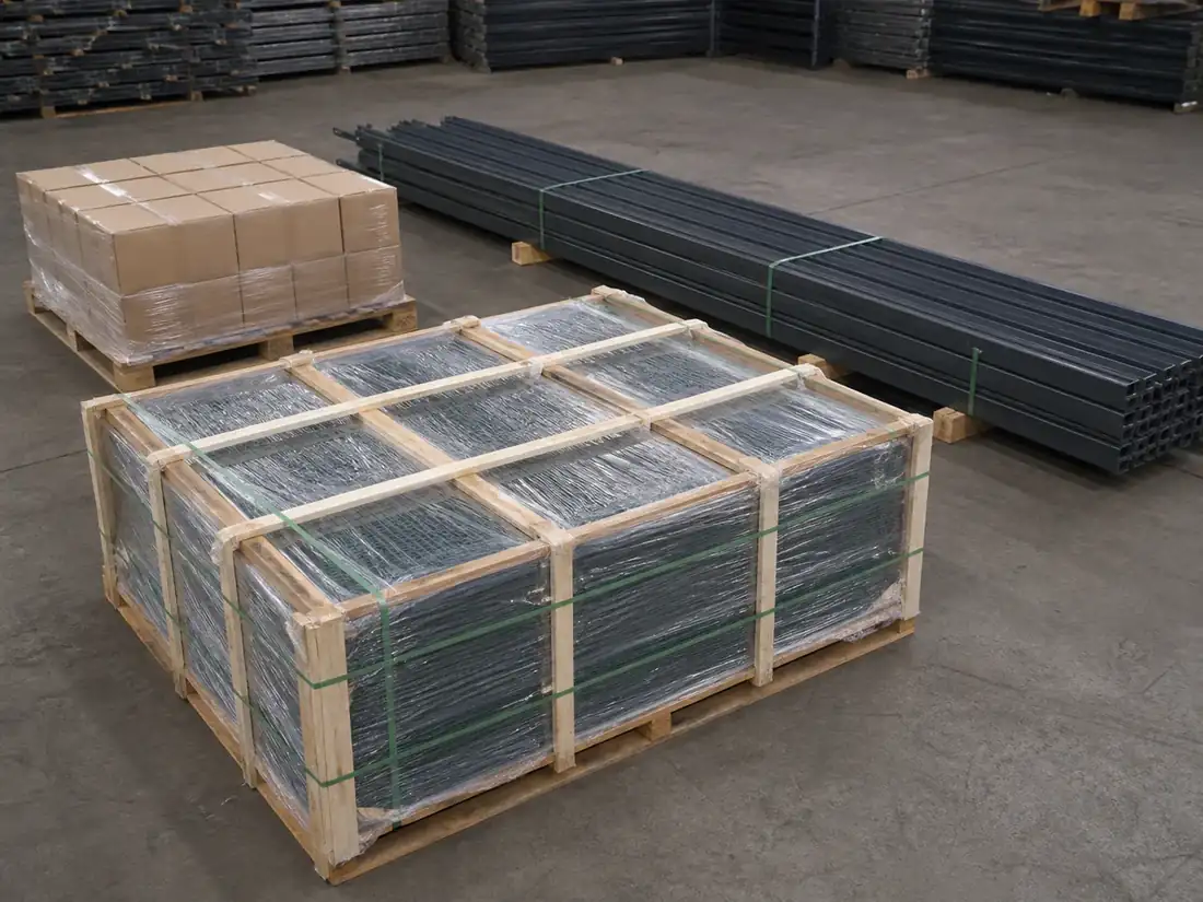 Airport Perimeter Security Fence components prepared with export packing protection