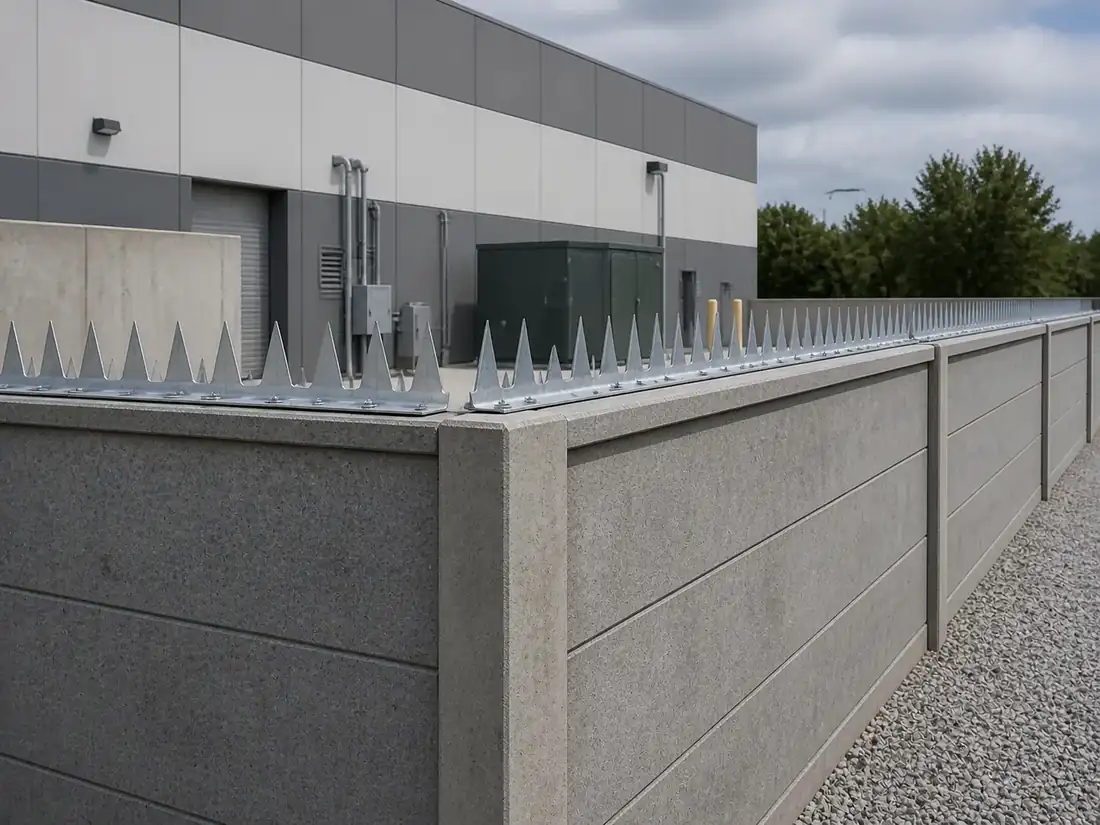 Anti-Climb Wall Spikes installed in a suitable perimeter application