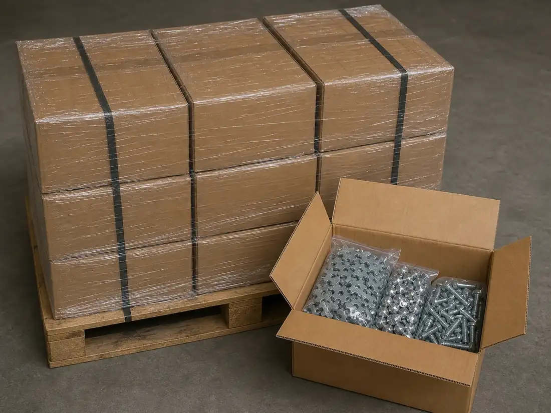 Anti-Tamper Security Fixings components prepared with export packing protection