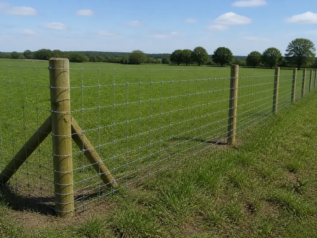 Hinge-Joint Farm Field Fence installed in a suitable perimeter application
