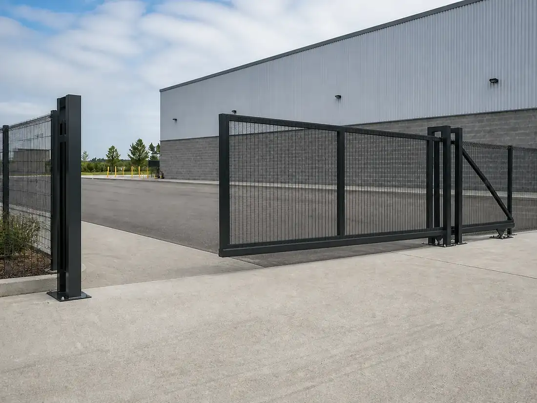 Industrial Cantilever Sliding Gates installed in a suitable perimeter application