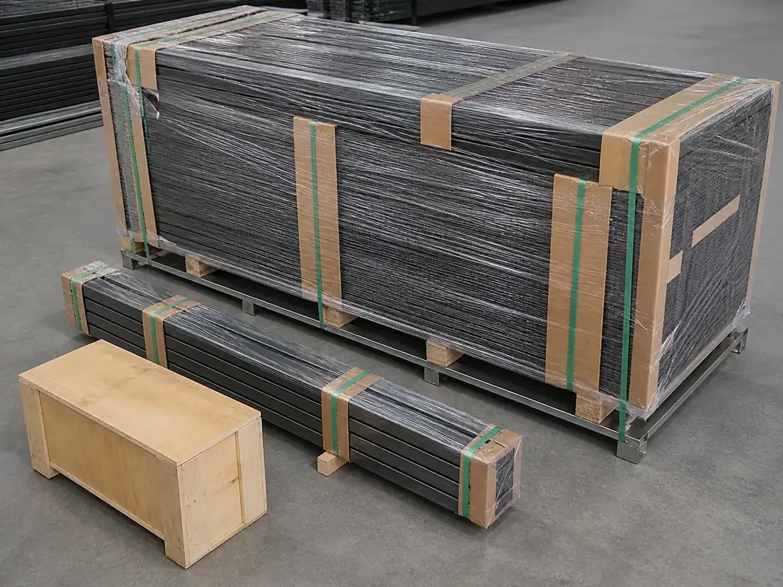 Industrial Cantilever Sliding Gates components prepared with export packing protection