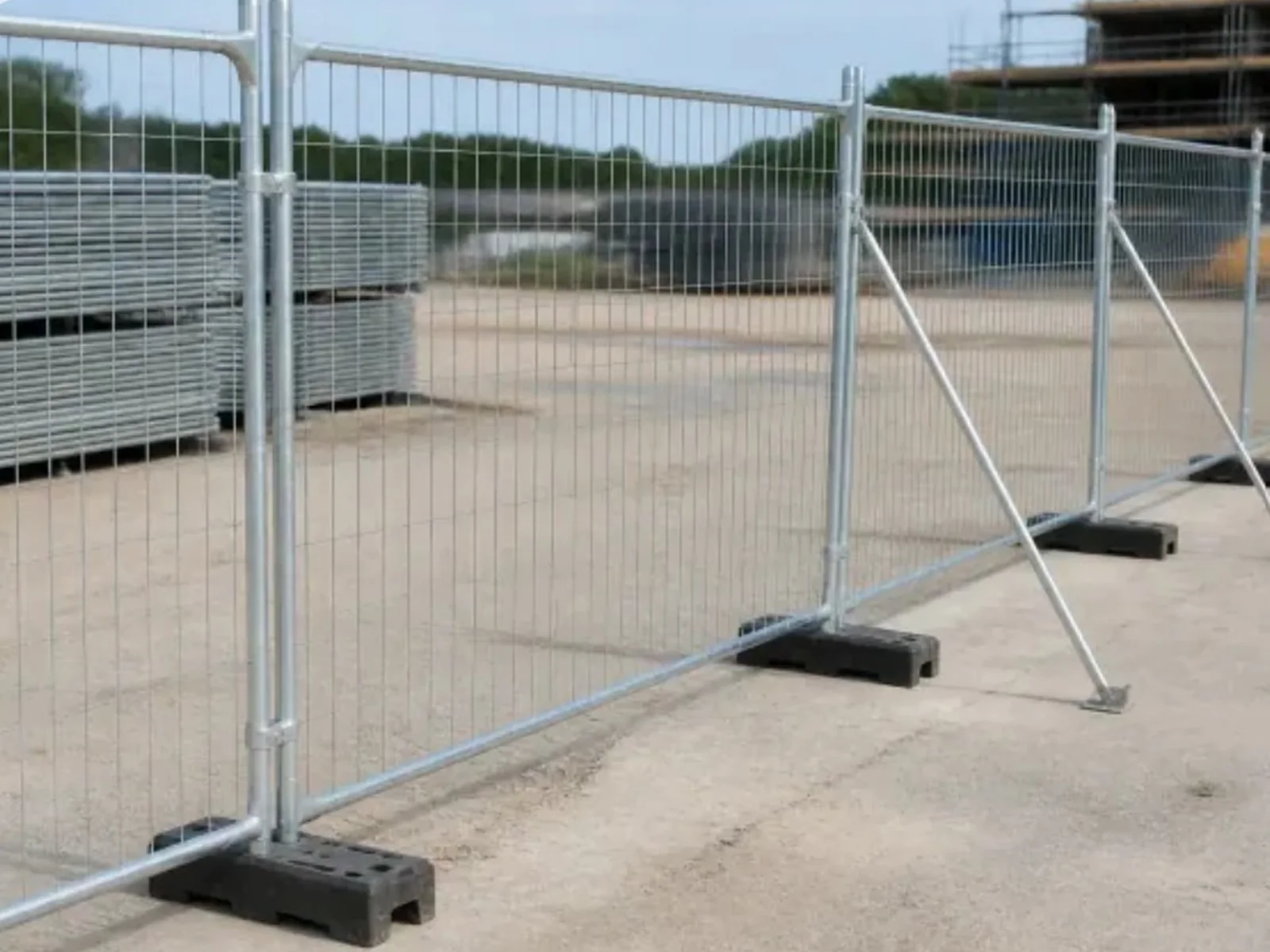 Temporary Construction Fence Panels installed in a suitable perimeter application